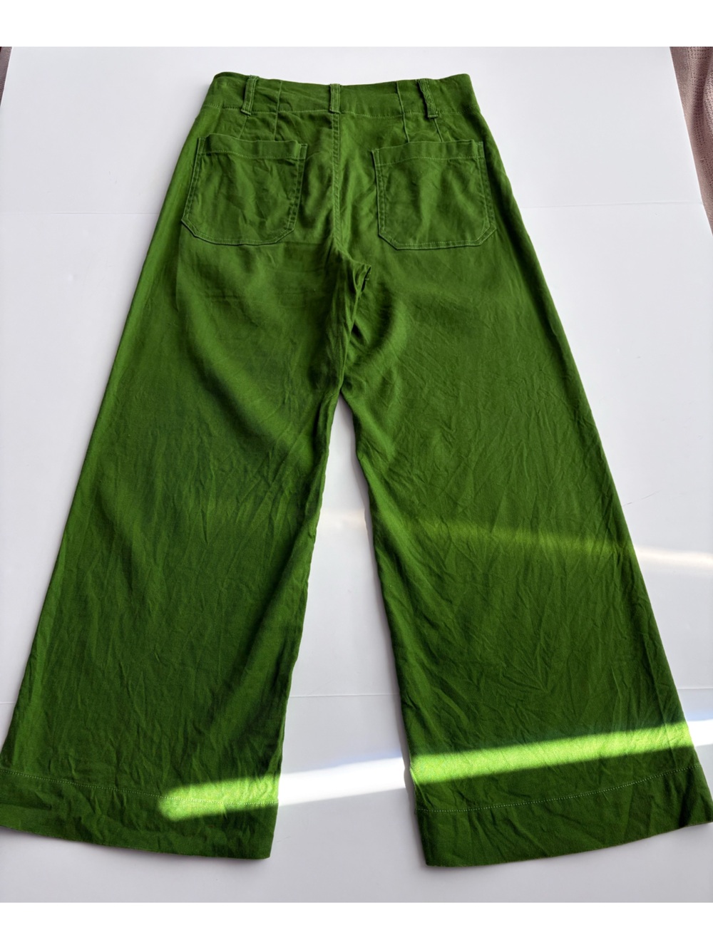 Anthropologie Maeve The Colette Green Linen Blend Wide Leg Pants 27 - Picture 3 of 14